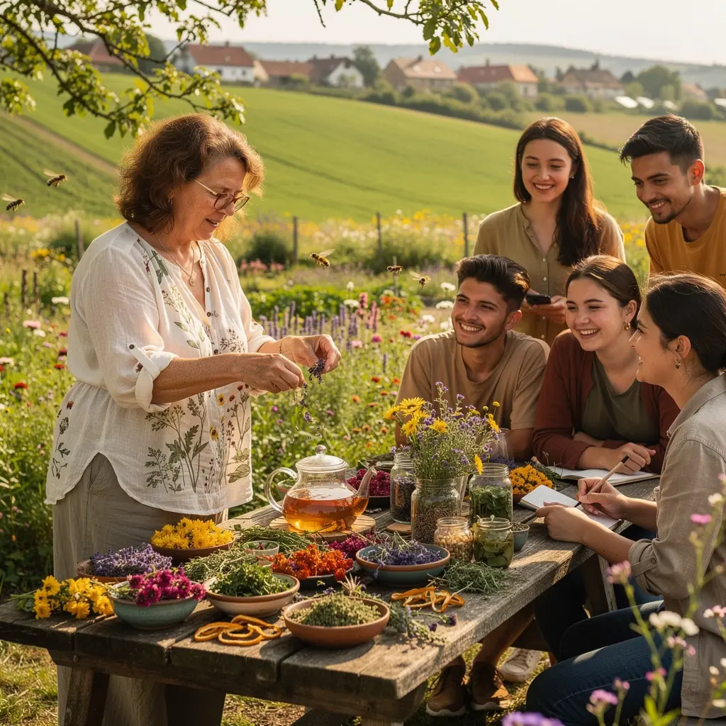 Különböző fűszeres teák színes palettája teásdobozban.